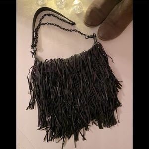 Steve Madden Fringe Black Crossbody Bag
